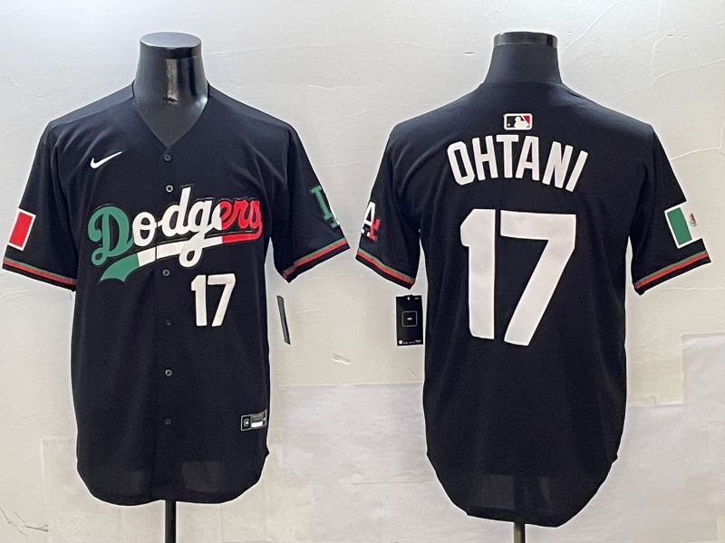 Men Los Angeles Dodgers #17 Ohtani Black Mexico Nike 2025 MLB Jersey style 13